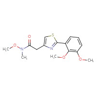 Chemical structure of 2-[2-(2,3-dimethoxyphenyl)-1,3-thiazol-4-yl]-N-methoxy-N-methylacetamide - CSSB02271959302