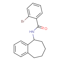 Chemical structure of 2-bromo-N-{6,7,8,9-tetrahydro-5H-benzo[7]annulen-5-yl}benzamide - CSSB01022659123