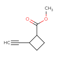 Chemical structure of methyl 2-ethynylcyclobutane-1-carboxylate - CSSB00102420549