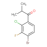 Chemical structure of 1-(4-bromo-2-chloro-3-fluorophenyl)-2-methylpropan-1-one - CSSB21103687200