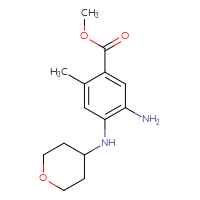 Chemical structure of methyl 5-amino-2-methyl-4-[(oxan-4-yl)amino]benzoate - CSSB02495350766