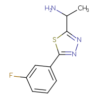 Chemical structure of 1-[5-(3-fluorophenyl)-1,3,4-thiadiazol-2-yl]ethan-1-amine - CSSB00000707783