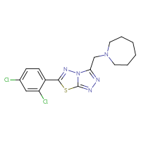 Chemical structure of 1-{[6-(2,4-dichlorophenyl)-[1,2,4]triazolo[3,4-b][1,3,4]thiadiazol-3-yl]methyl}azepane - CSSB00121609144