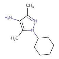 Chemical structure of 1-cyclohexyl-3,5-dimethyl-1H-pyrazol-4-amine - CSSB00000691690