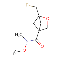 Chemical structure of 1-(fluoromethyl)-N-methoxy-N-methyl-2-oxabicyclo[2.1.1]hexane-4-carboxamide - CSSB02130666626