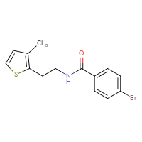 Chemical structure of 4-bromo-N-[2-(3-methylthiophen-2-yl)ethyl]benzamide - CSSB02008012754