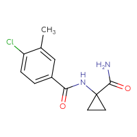Chemical structure of N-(1-carbamoylcyclopropyl)-4-chloro-3-methylbenzamide - CSSB00092139948