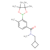 Chemical structure of N-(cyclobutylmethyl)-N,4-dimethyl-3-(4,4,5,5-tetramethyl-1,3,2-dioxaborolan-2-yl)benzamide - CSSB00348448694