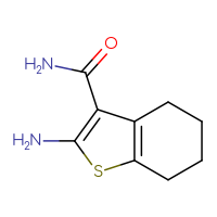 Chemical structure of 2-amino-4,5,6,7-tetrahydro-1-benzothiophene-3-carboxamide - CSSB00000181838