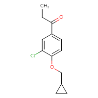 Chemical structure of 1-[3-chloro-4-(cyclopropylmethoxy)phenyl]propan-1-one - CSSB20460854350