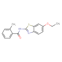 Chemical structure of N-(6-ethoxy-1,3-benzothiazol-2-yl)-2-methylbenzamide - CSSB00028342106