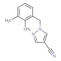 Chemical structure of 1-[(2,3-dimethylphenyl)methyl]-1H-pyrazole-4-carbonitrile - CSSB02149147958