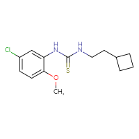 Chemical structure of 1-(5-chloro-2-methoxyphenyl)-3-(2-cyclobutylethyl)thiourea - CSSB02020096026