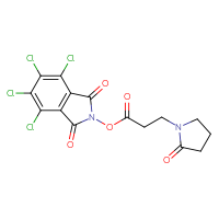Chemical structure of 4,5,6,7-tetrachloro-1,3-dioxo-2,3-dihydro-1H-isoindol-2-yl 3-(2-oxopyrrolidin-1-yl)propanoate - CSSB20270128510