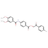 Chemical structure of 2-(4-bromophenyl)-2-oxoethyl 4-(3,4-dimethoxybenzamido)benzoate - CSSB00121685999