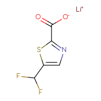 Chemical structure of lithium(1+) 5-(difluoromethyl)-1,3-thiazole-2-carboxylate - CSSB00116209763