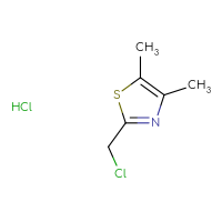 Chemical structure of 2-(chloromethyl)-4,5-dimethyl-1,3-thiazole hydrochloride - CSSB00015184282