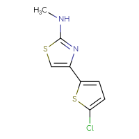 Chemical structure of 4-(5-chlorothiophen-2-yl)-N-methyl-1,3-thiazol-2-amine - CSSB00000169197