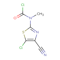 Chemical structure of N-(5-chloro-4-cyano-1,3-thiazol-2-yl)-N-methylcarbamoyl chloride - CSSB14990427112