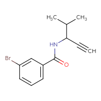 Chemical structure of 3-bromo-N-(4-methylpent-1-yn-3-yl)benzamide - CSSB00007377220