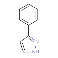 Chemical structure of 3-phenyl-1H-pyrazole - CSSB00000748910