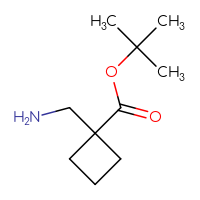 Chemical structure of tert-butyl 1-(aminomethyl)cyclobutane-1-carboxylate - CSSB00013012371
