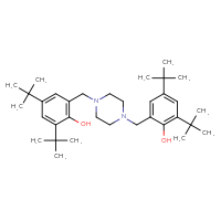 Chemical structure of 2,4-di-tert-butyl-6-({4-[(3,5-di-tert-butyl-2-hydroxyphenyl)methyl]piperazin-1-yl}methyl)phenol - CSSB00020613749