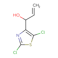 Chemical structure of 1-(2,5-dichloro-1,3-thiazol-4-yl)prop-2-en-1-ol - CSSB21246458749