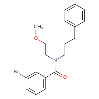 Chemical structure of 3-bromo-N-(2-methoxyethyl)-N-(3-phenylpropyl)benzamide - CSSB00231820616