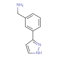 Chemical structure of 1-[3-(1H-pyrazol-3-yl)phenyl]methanamine - CSSB00015388845
