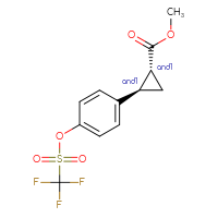 Chemical structure of rac-methyl (1R,2R)-2-[4-(trifluoromethanesulfonyloxy)phenyl]cyclopropane-1-carboxylate - CSSB21282214065