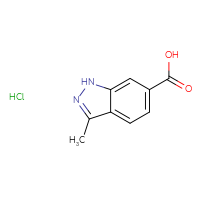 Chemical structure of 3-methyl-1H-indazole-6-carboxylic acid hydrochloride - CSSB02495365866