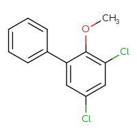 Chemical structure of 3,5-dichloro-2-methoxy-1,1'-biphenyl - CSSB14920309428