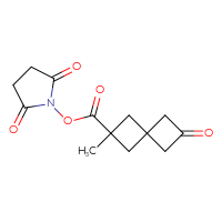 Chemical structure of 2,5-dioxopyrrolidin-1-yl 2-methyl-6-oxospiro[3.3]heptane-2-carboxylate - CSSB20270949961