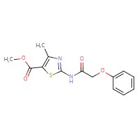 Chemical structure of methyl 4-methyl-2-(2-phenoxyacetamido)-1,3-thiazole-5-carboxylate - CSSB00026751279