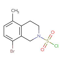 Chemical structure of 8-bromo-5-methyl-1,2,3,4-tetrahydroisoquinoline-2-sulfonyl chloride - CSSB14965392446