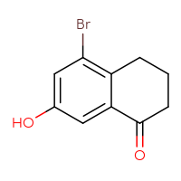 Chemical structure of 5-bromo-7-hydroxy-1,2,3,4-tetrahydronaphthalen-1-one - CSSB00010269220