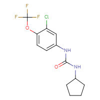 Chemical structure of 1-[3-chloro-4-(trifluoromethoxy)phenyl]-3-cyclopentylurea - CSSB02071543178