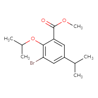 Chemical structure of methyl 3-bromo-5-(propan-2-yl)-2-(propan-2-yloxy)benzoate - CSSB21103687610
