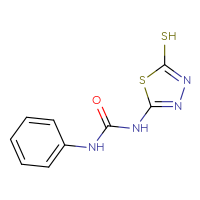 Chemical structure of 1-phenyl-3-(5-sulfanyl-1,3,4-thiadiazol-2-yl)urea - CSSB00010238335