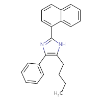 Chemical structure of 5-butyl-2-(naphthalen-1-yl)-4-phenyl-1H-imidazole - CSSB21531605711