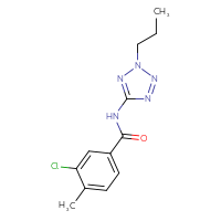 Chemical structure of 3-chloro-4-methyl-N-(2-propyl-2H-1,2,3,4-tetrazol-5-yl)benzamide - CSSB00121693049