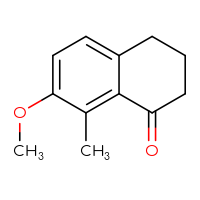Chemical structure of 7-methoxy-8-methyl-1,2,3,4-tetrahydronaphthalen-1-one - CSSB00010265188