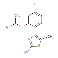 Chemical structure of 4-[4-fluoro-2-(propan-2-yloxy)phenyl]-5-methyl-1,3-thiazol-2-amine - CSSB21417072483