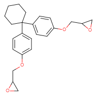 Chemical structure of 2-{[4-(1-{4-[(oxiran-2-yl)methoxy]phenyl}cyclohexyl)phenoxy]methyl}oxirane - CSSB06595020250