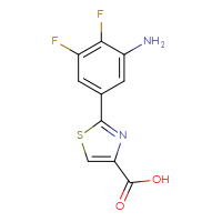 Chemical structure of 2-(3-amino-4,5-difluorophenyl)-1,3-thiazole-4-carboxylic acid - CSSB00102700020