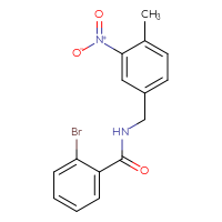 Chemical structure of 2-bromo-N-[(4-methyl-3-nitrophenyl)methyl]benzamide - CSSB02074338830