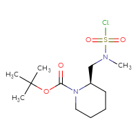 Chemical structure of tert-butyl (2R)-2-{[(chlorosulfonyl)(methyl)amino]methyl}piperidine-1-carboxylate - CSSB02516952907