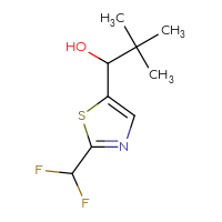 Chemical structure of 1-[2-(difluoromethyl)-1,3-thiazol-5-yl]-2,2-dimethylpropan-1-ol - CSSB03551845691