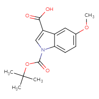 Chemical structure of 1-[(tert-butoxy)carbonyl]-5-methoxy-1H-indole-3-carboxylic acid - CSSB00010240377